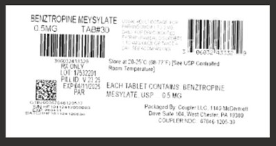 Label (Benztropine 0.5mg)